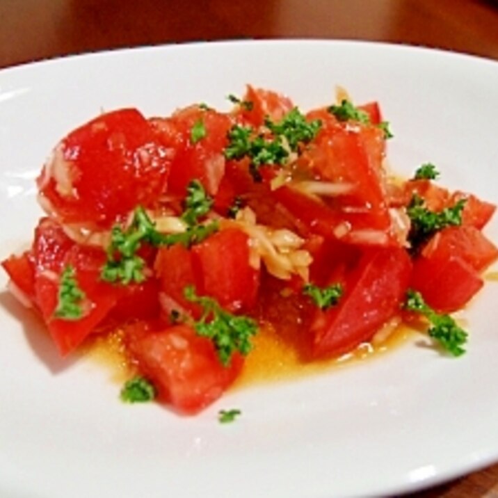真っ赤なトマトの中華風サラダ